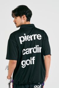 logodesign short sleeve polo | BLACK × WHITE
