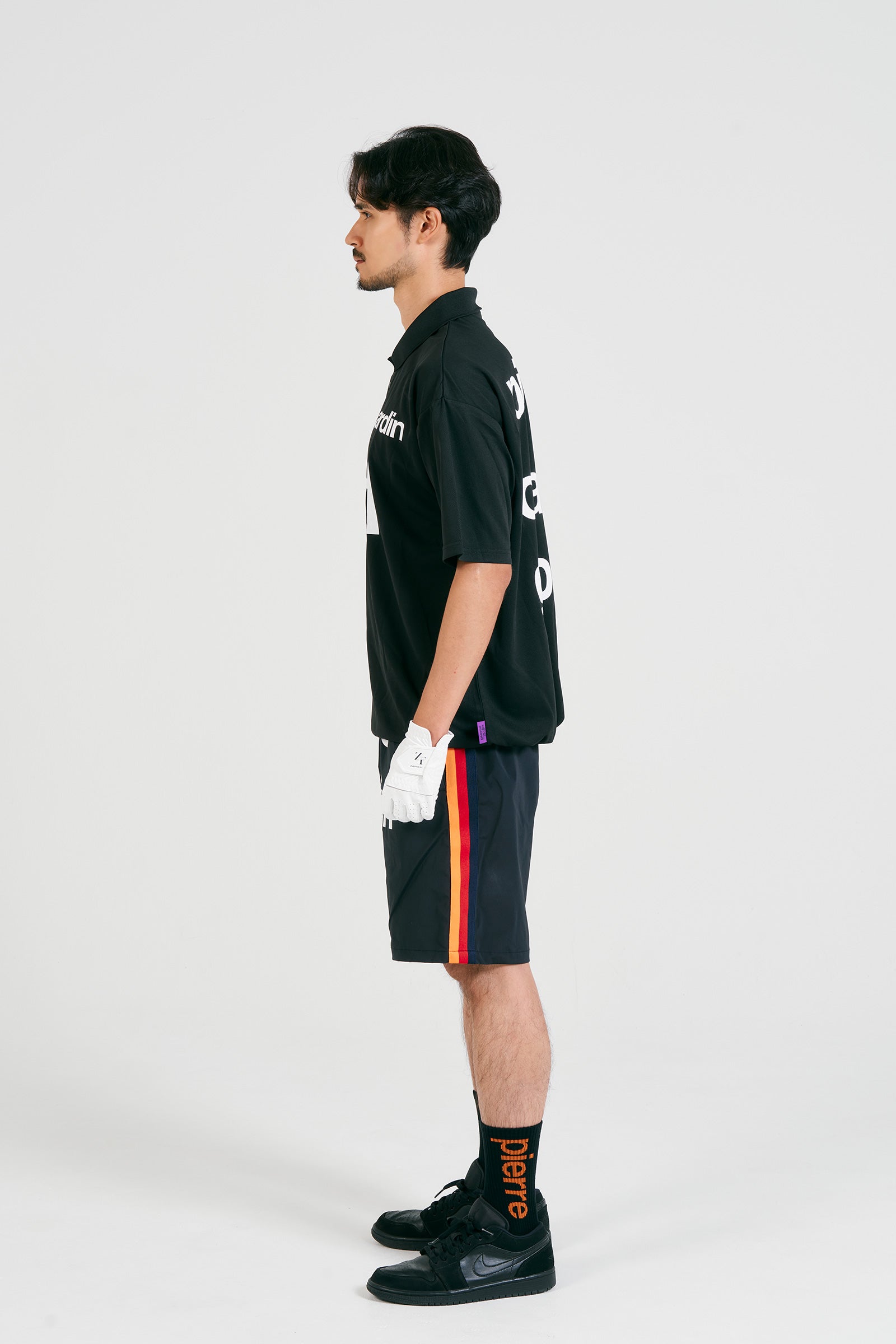 logodesign short sleeve polo | BLACK × WHITE – 株式会社RAINBOW