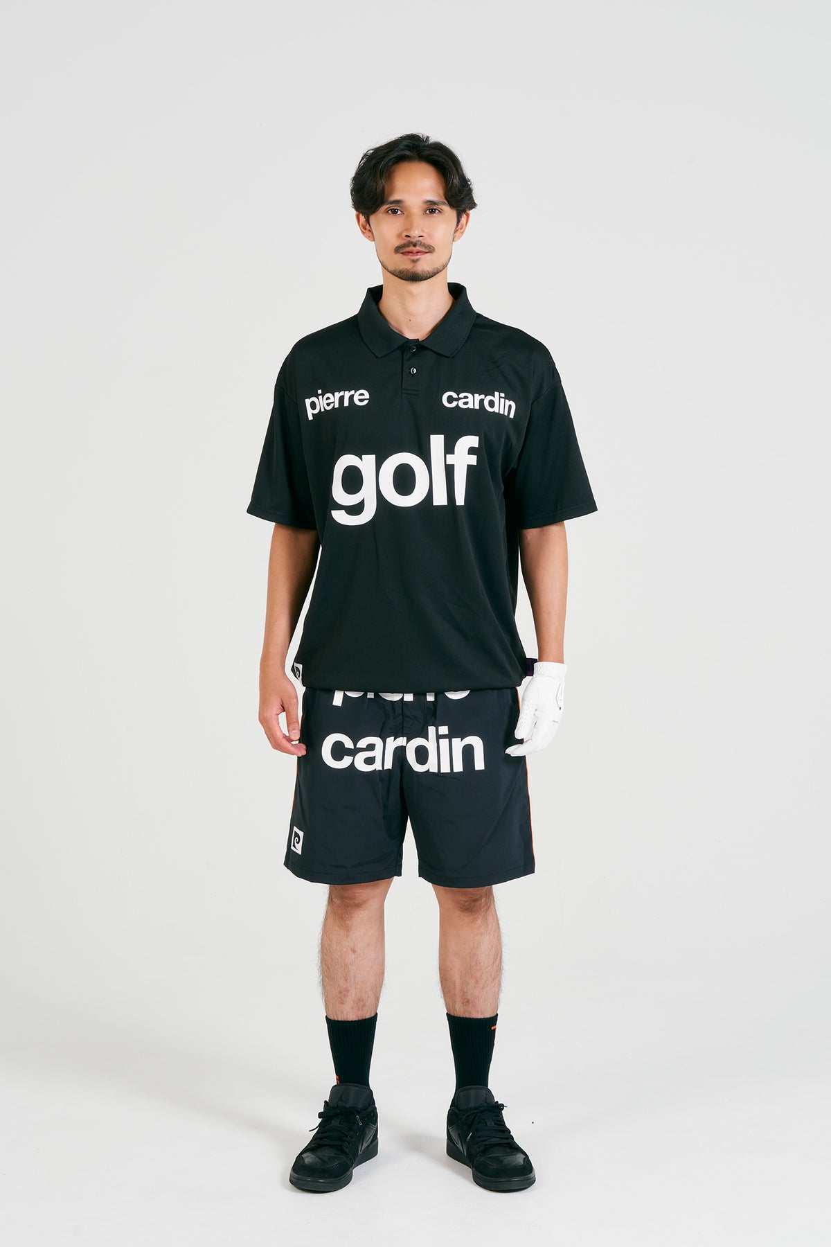 pierre cardin golf logodesign short sleeve polo | BLACK × WHITE