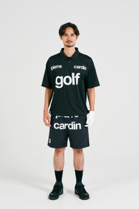 logodesign short sleeve polo | BLACK × WHITE
