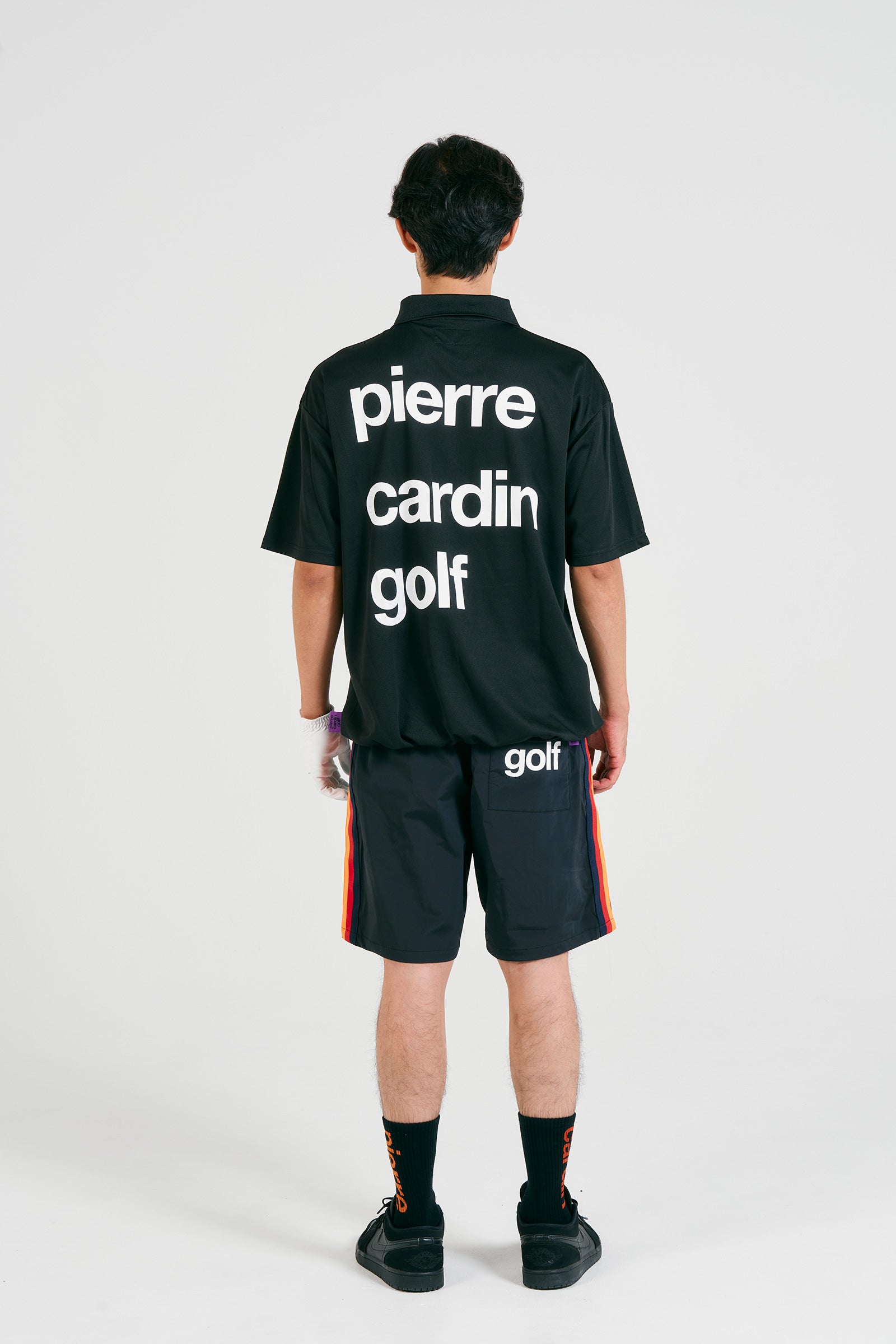 logodesign short sleeve polo | BLACK × WHITE
