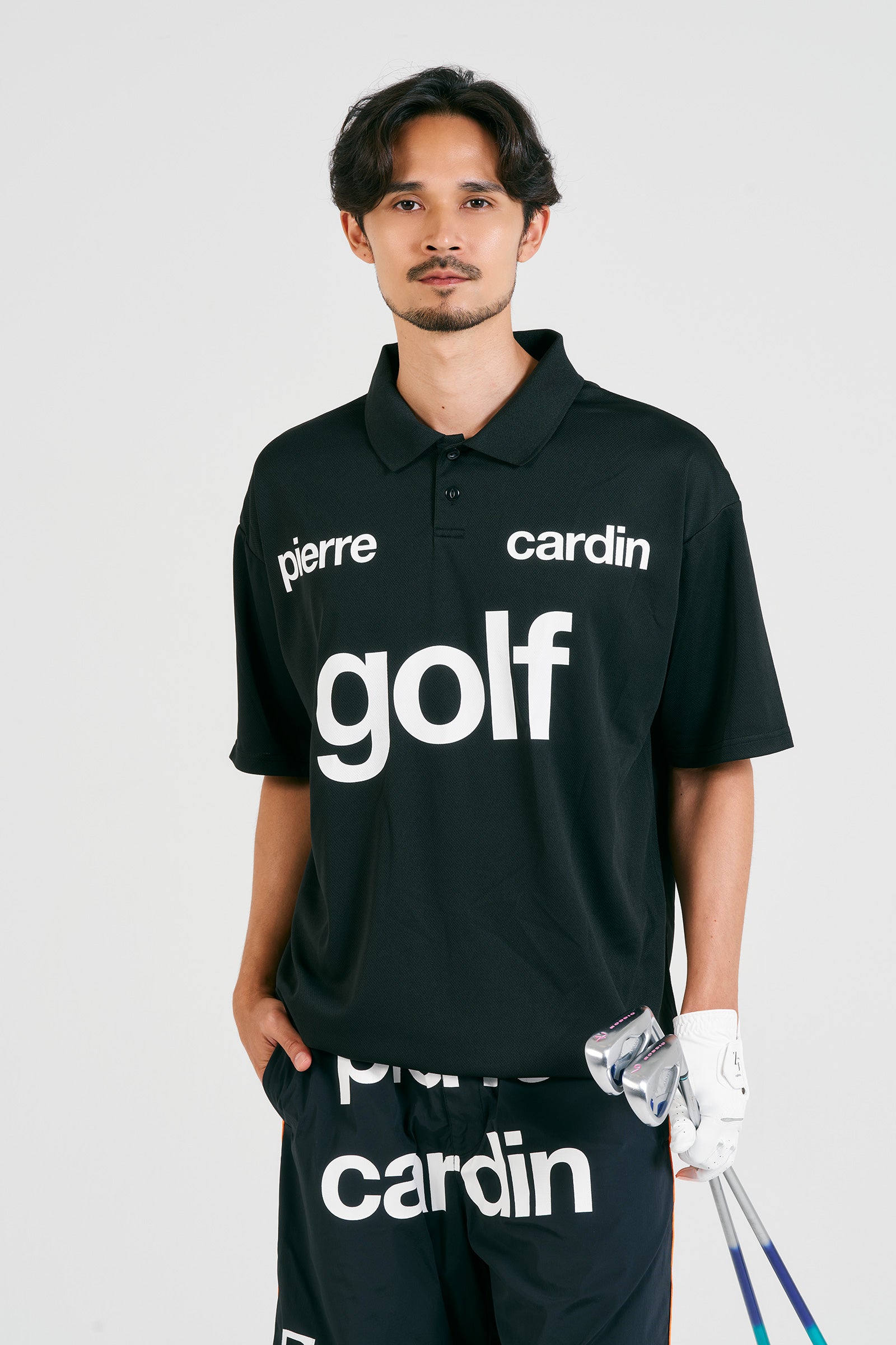 logodesign short sleeve polo | BLACK × WHITE – 株式会社RAINBOW