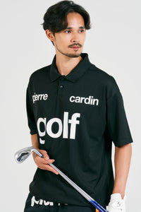 logodesign short sleeve polo | BLACK × WHITE
