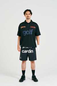 logodesign short sleeve polo | BLACK × MULTI