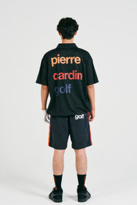 logodesign short sleeve polo | BLACK × MULTI