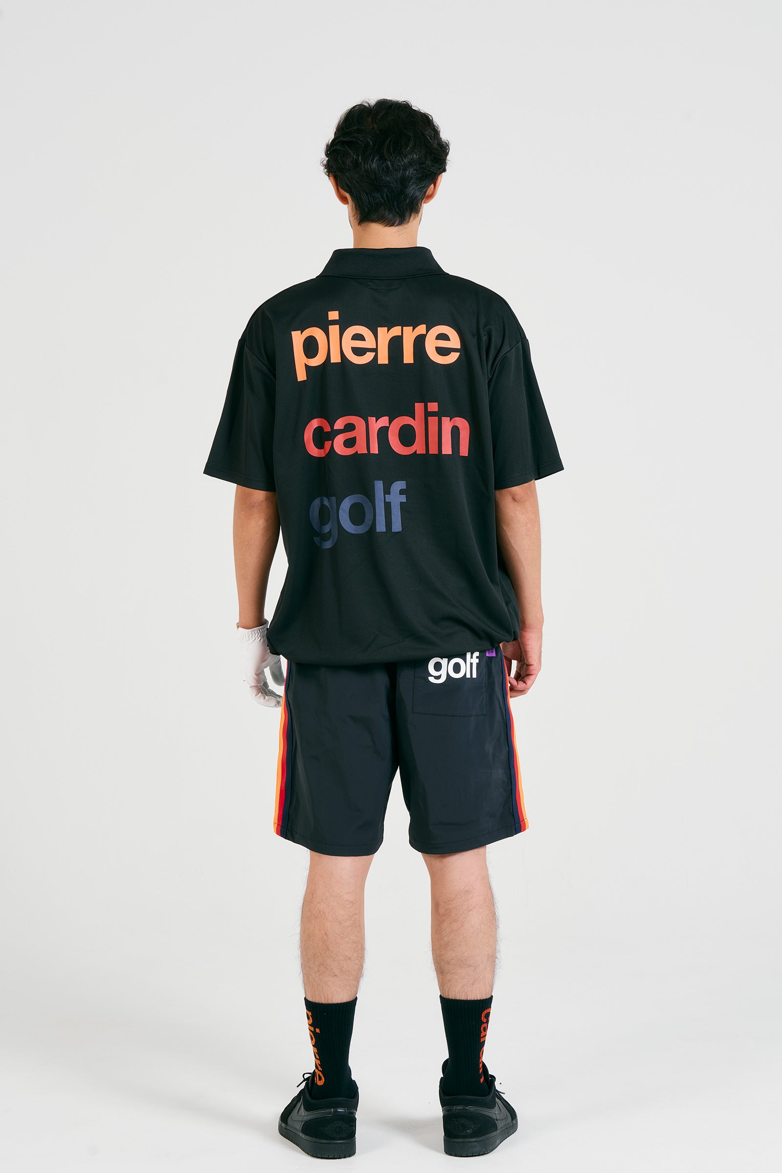 logodesign short sleeve polo | BLACK × MULTI