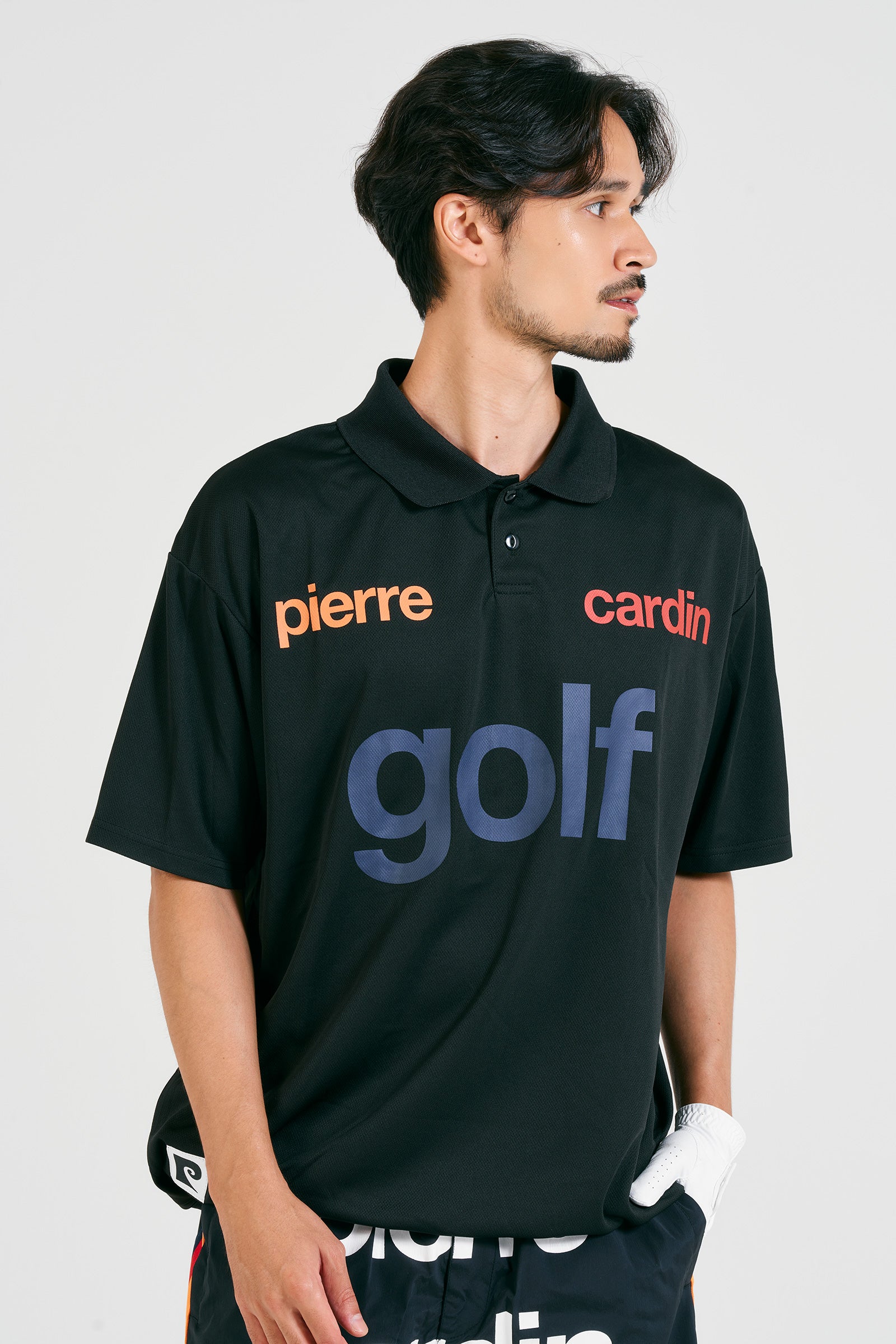logodesign short sleeve polo | BLACK × MULTI – 株式会社RAINBOW