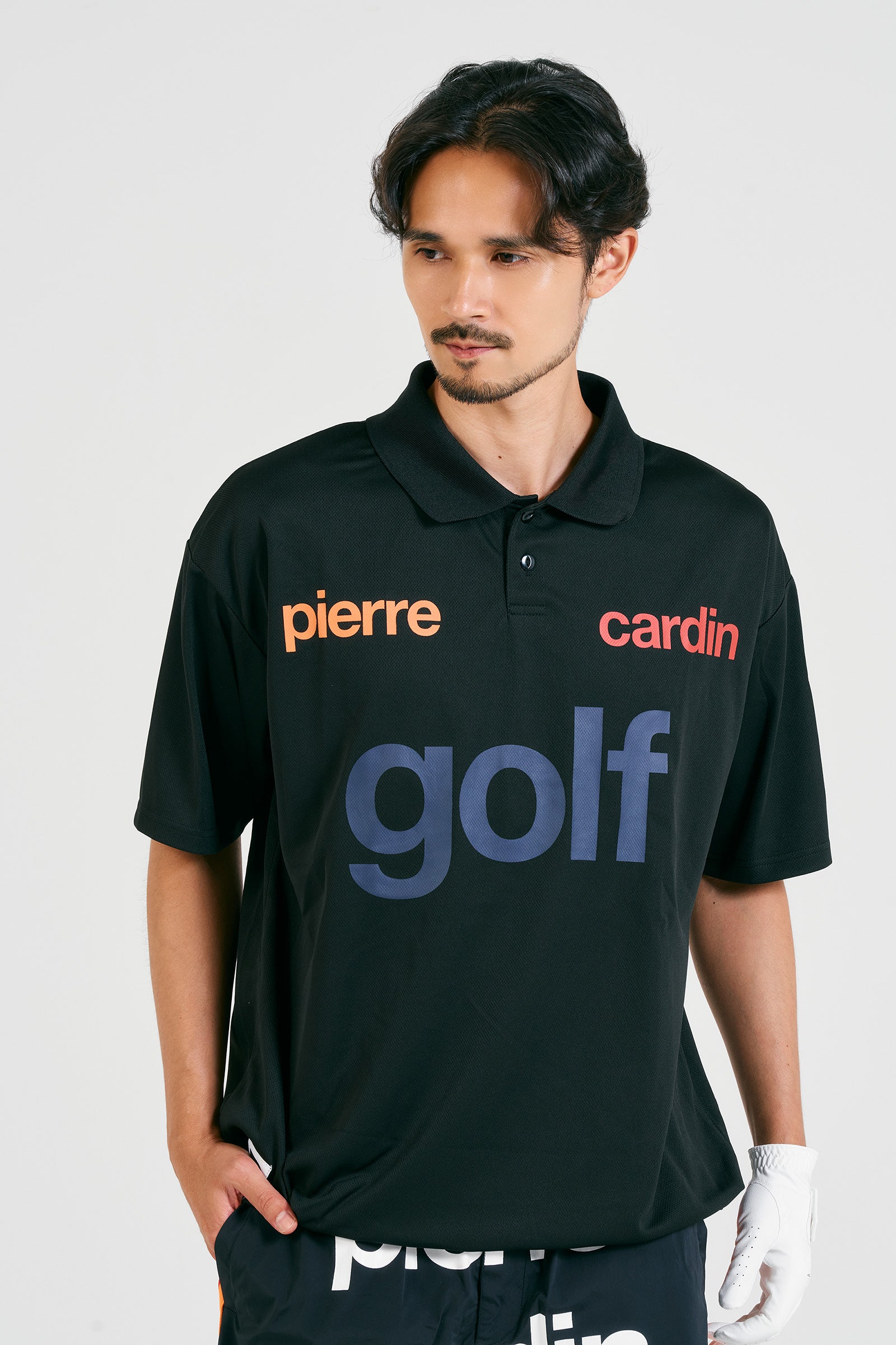 logodesign short sleeve polo | BLACK × MULTI – 株式会社RAINBOW