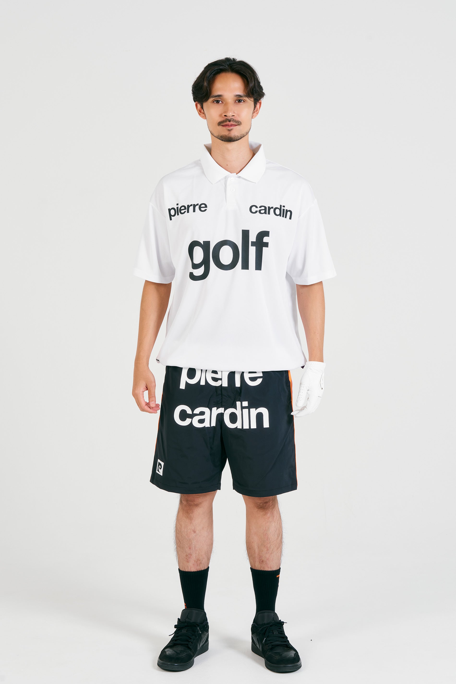 logodesign short sleeve polo | WHITE × BLACK – 株式会社RAINBOW