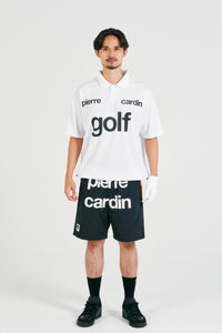 logodesign short sleeve polo | WHITE × BLACK