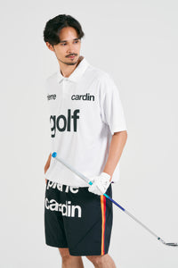 logodesign short sleeve polo | WHITE × BLACK