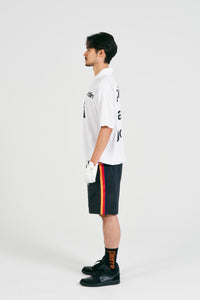 logodesign short sleeve polo | WHITE × BLACK