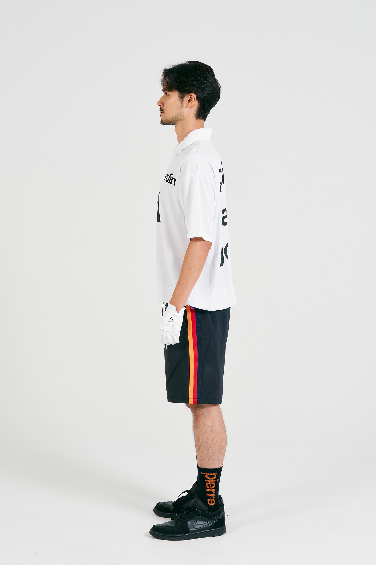 logodesign short sleeve polo | WHITE × BLACK