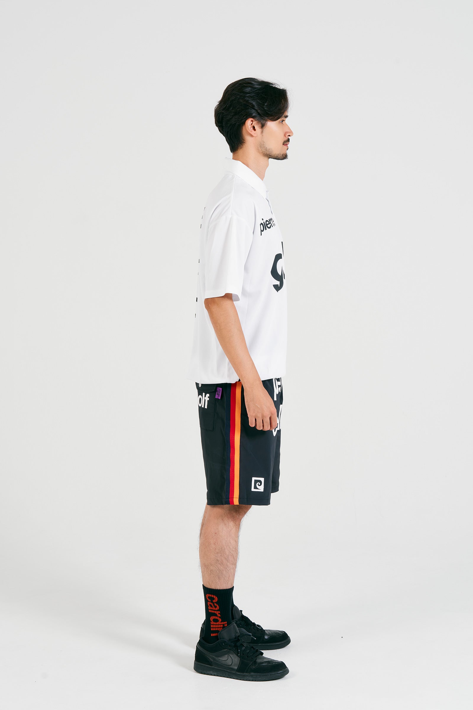 logodesign short sleeve polo | WHITE × BLACK – 株式会社RAINBOW