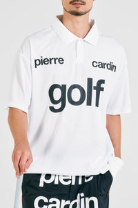 logodesign short sleeve polo | WHITE × BLACK