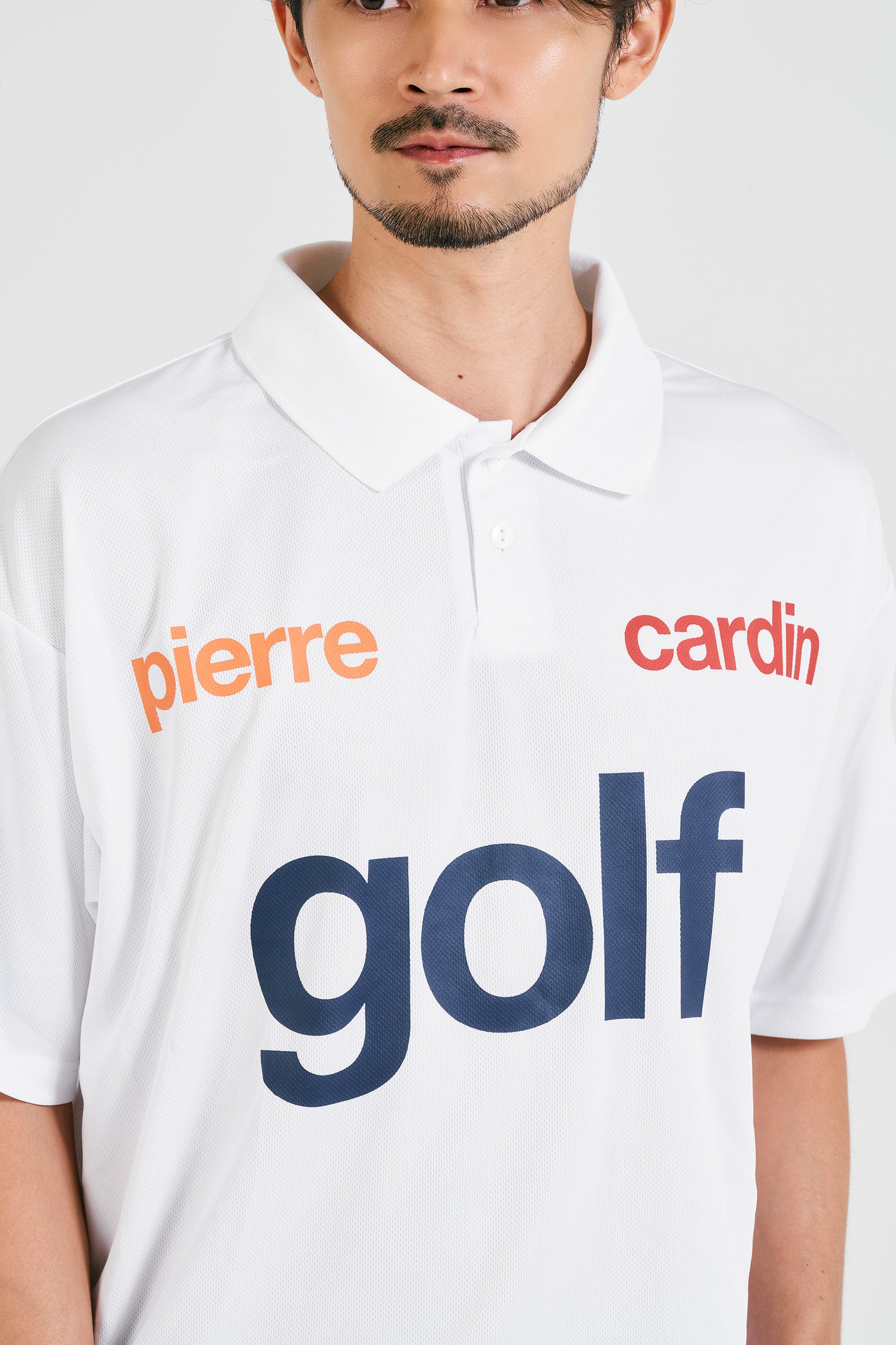 logodesign short sleeve polo | WHITE × MULTI