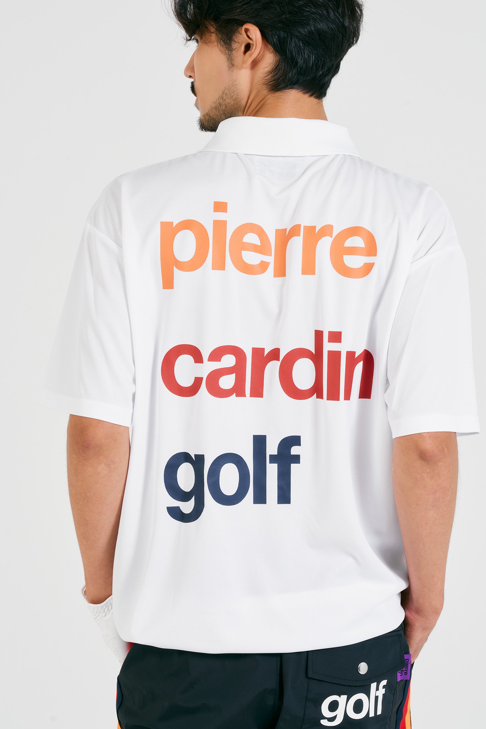 logodesign short sleeve polo | WHITE × MULTI