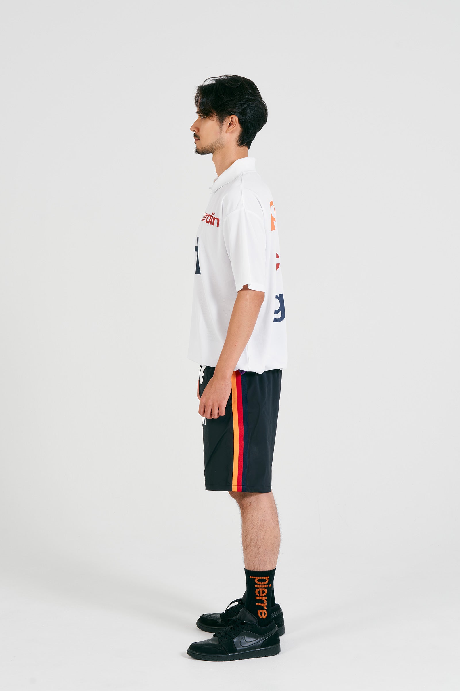 logodesign short sleeve polo | WHITE × MULTI