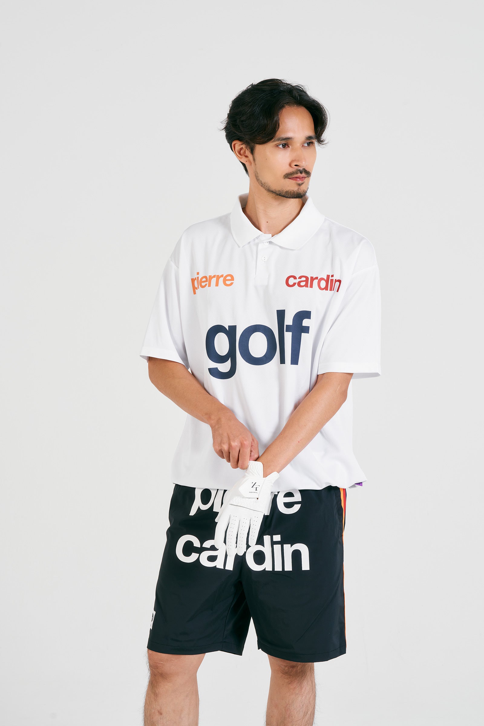 logodesign short sleeve polo | WHITE × MULTI