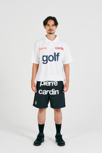 logodesign short sleeve polo | WHITE × MULTI