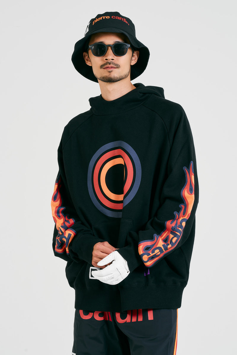 pierre cardin golf logodesign fire hoodie | BLACK
