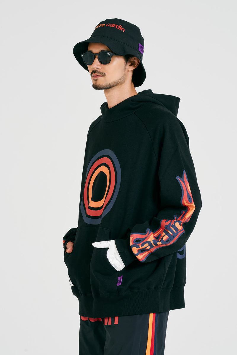 pierre cardin golf logodesign fire hoodie | BLACK