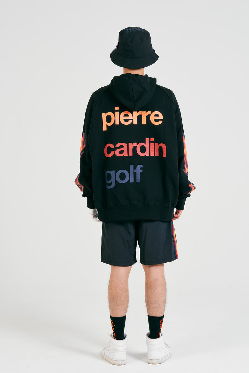 pierre cardin golf logodesign fire hoodie | BLACK