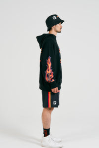 logodesign fire hoodie | BLACK