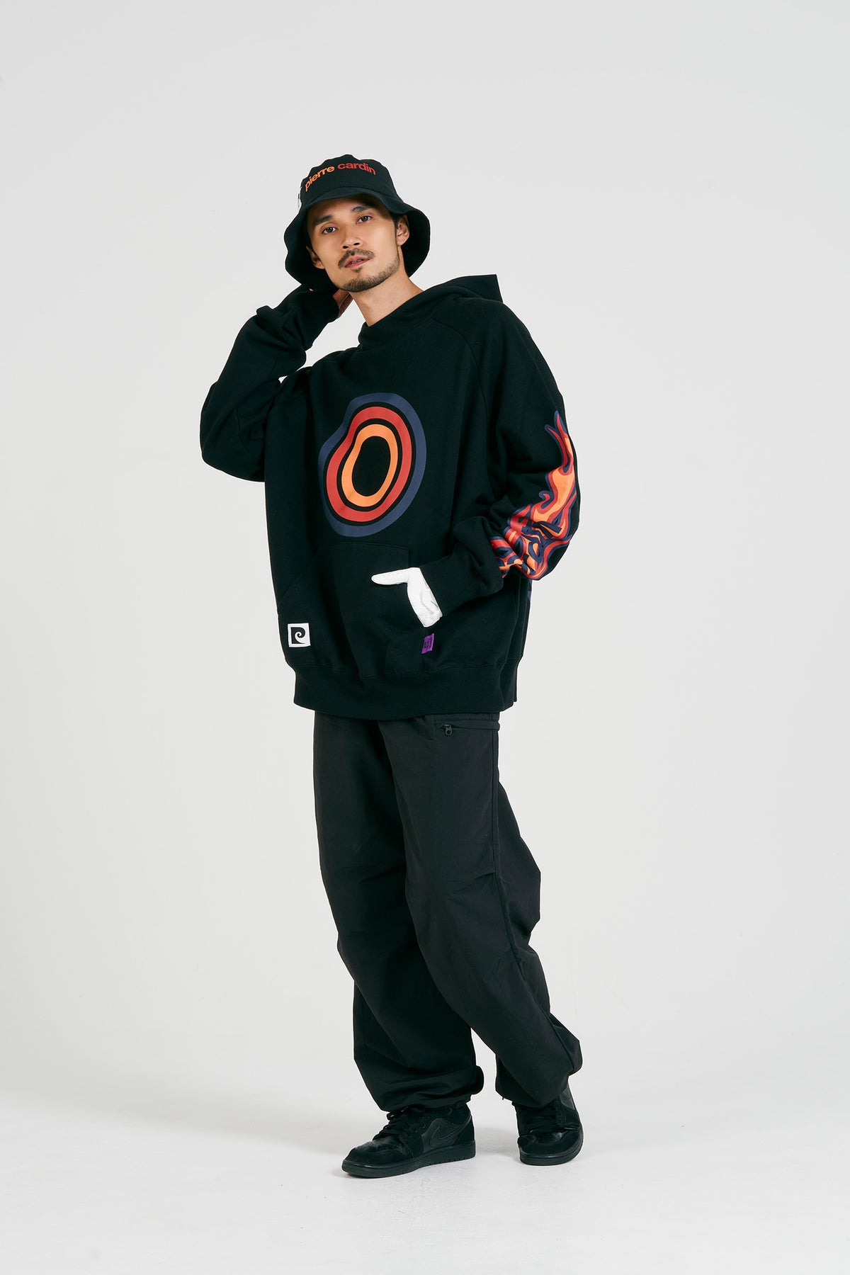 pierre cardin golf logodesign fire hoodie | BLACK