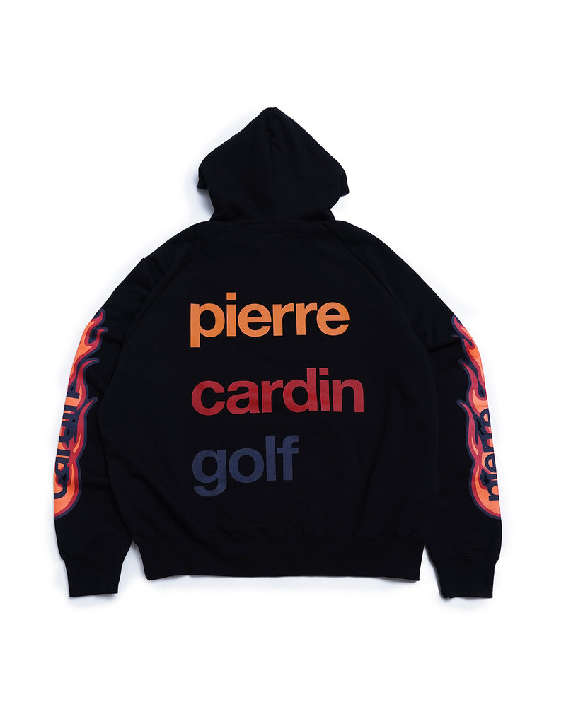 pierre cardin golf logodesign fire hoodie | BLACK