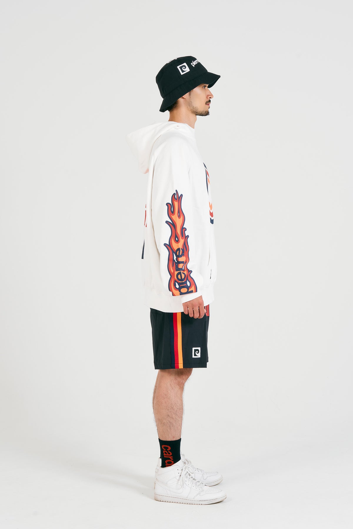 pierre cardin golf logodesign fire hoodie | WHITE