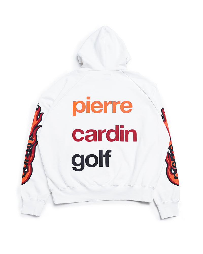 pierre cardin golf logodesign fire hoodie | WHITE