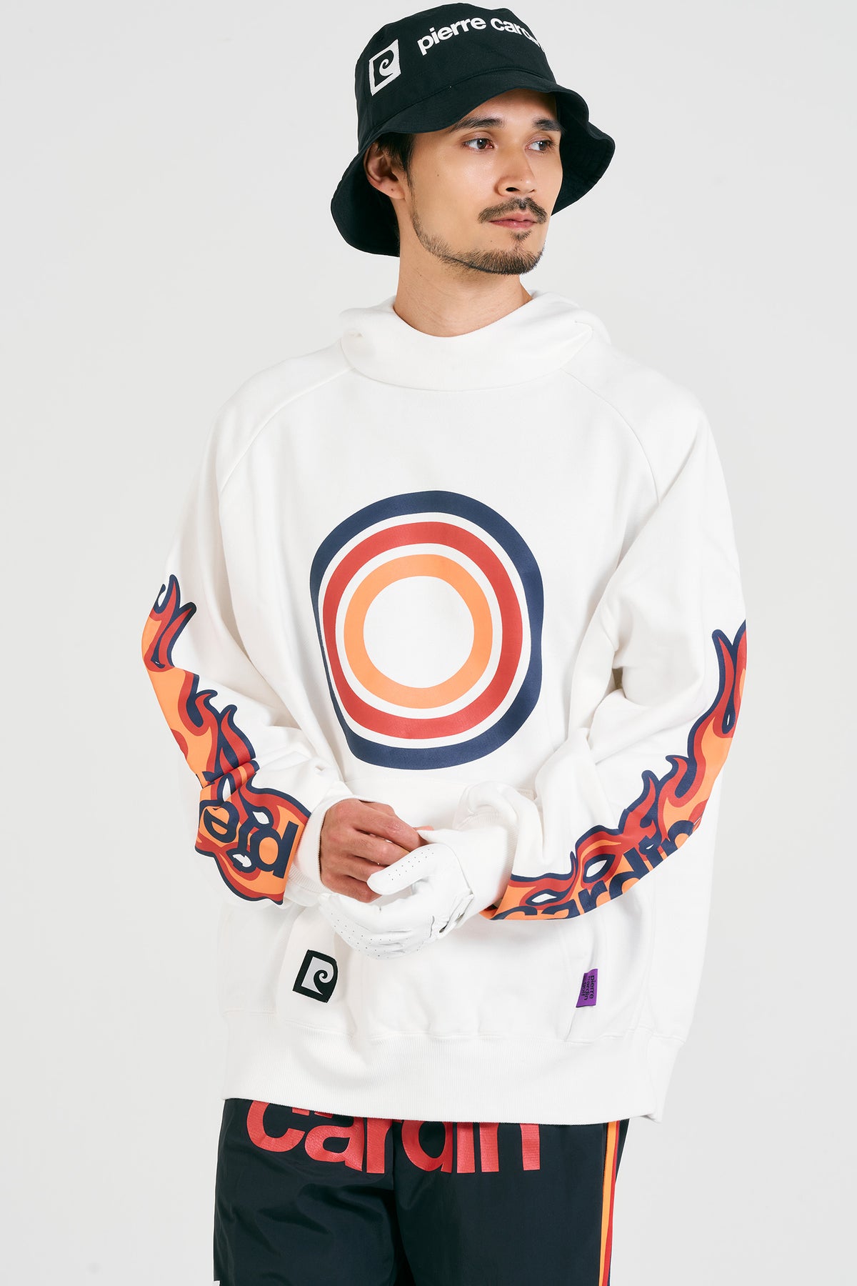pierre cardin golf logodesign fire hoodie | WHITE