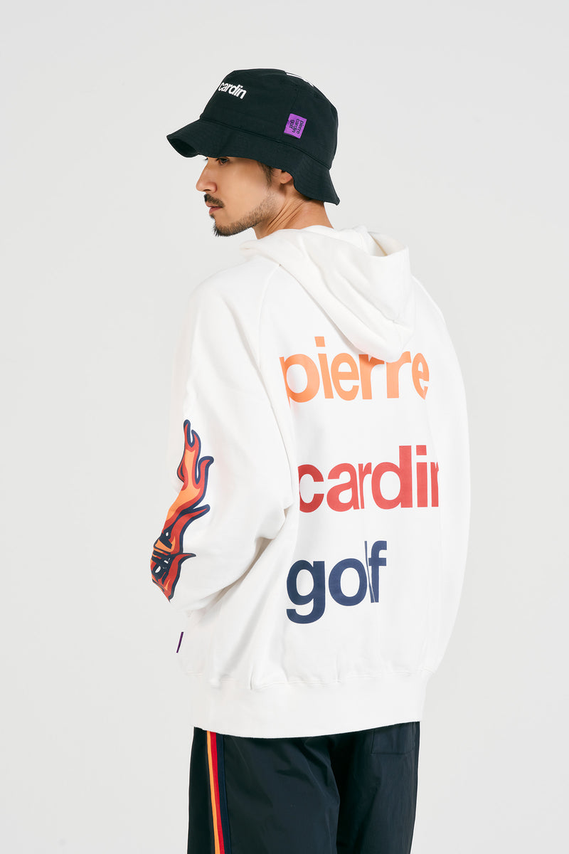 pierre cardin golf logodesign fire hoodie | WHITE