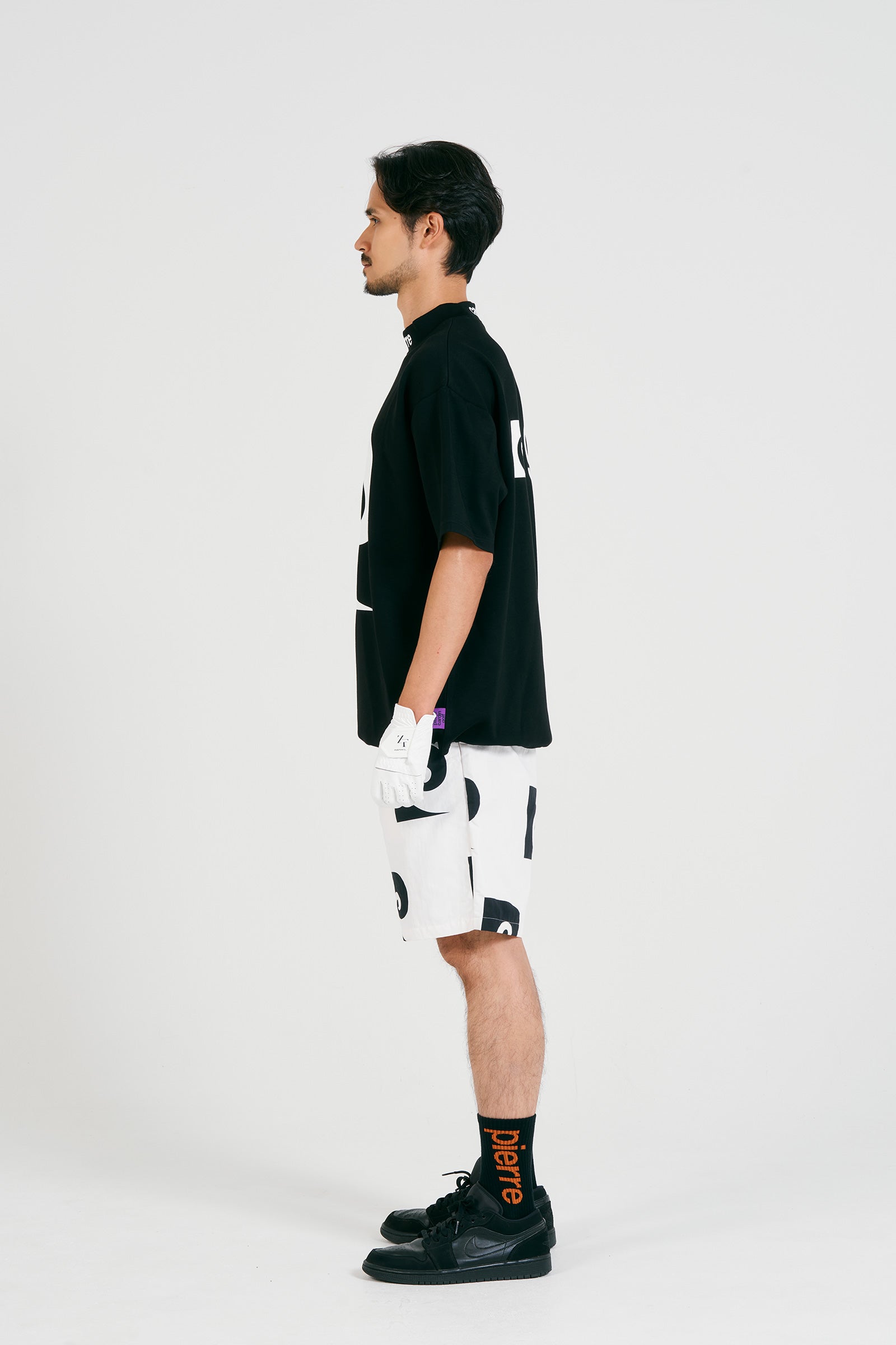 P logo short sleeve mock-neck | BLACK – pierre cardin golf