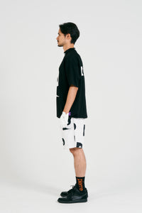 P logo short sleeve mock-neck | BLACK