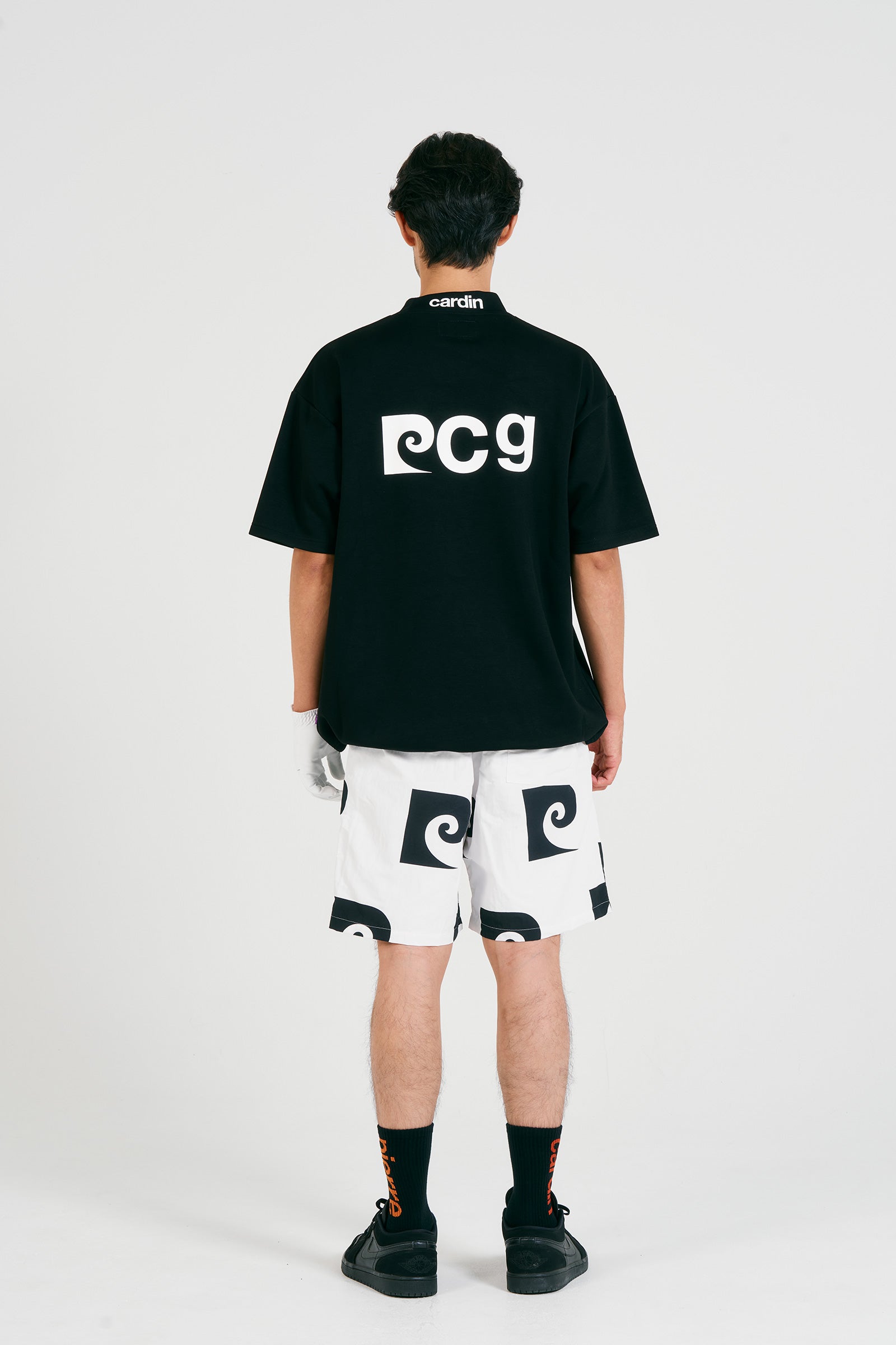 P logo short sleeve mock-neck | BLACK – pierre cardin golf