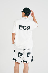 P logo short sleeve mock-neck | WHITE