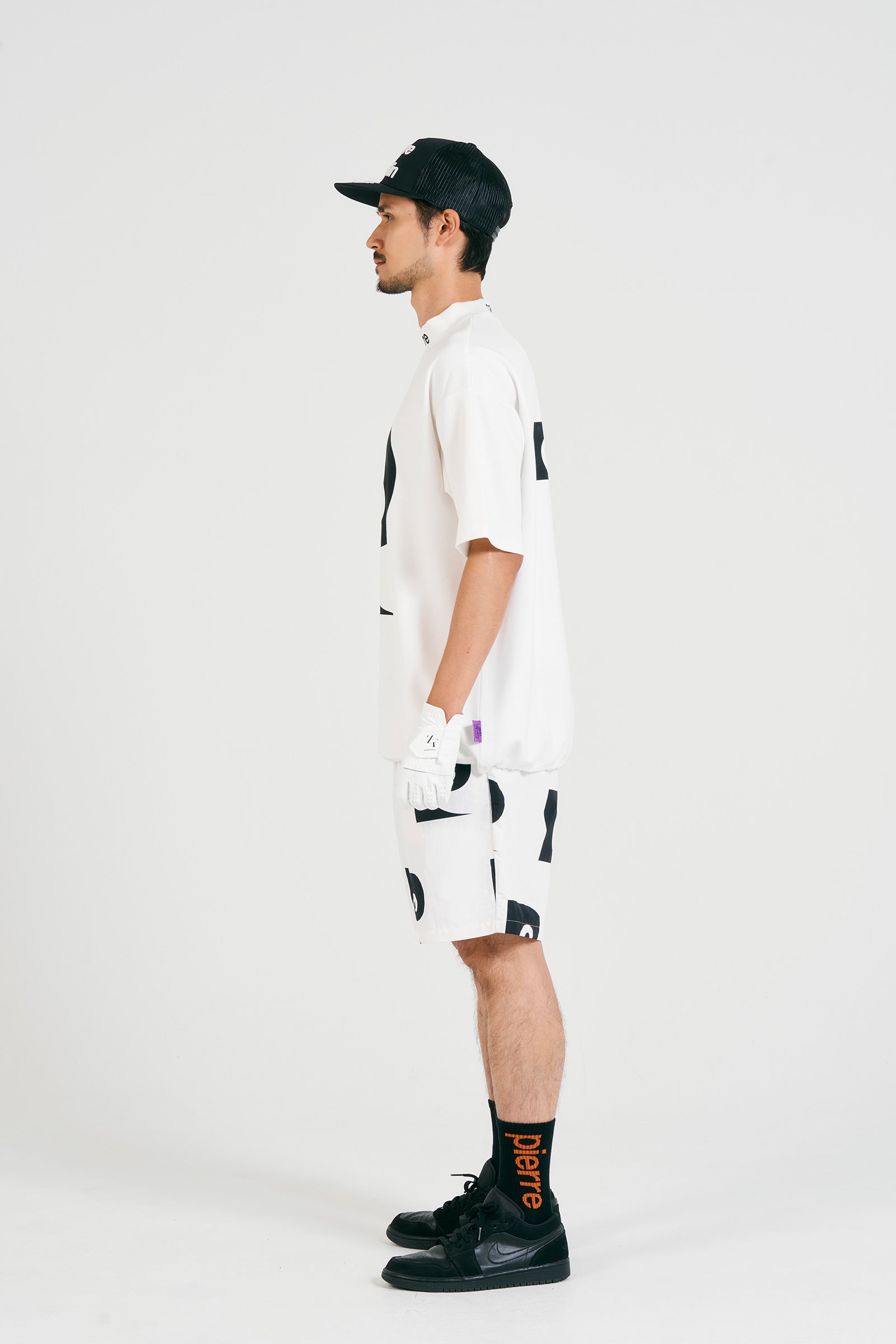 P logo short sleeve mock-neck | WHITE