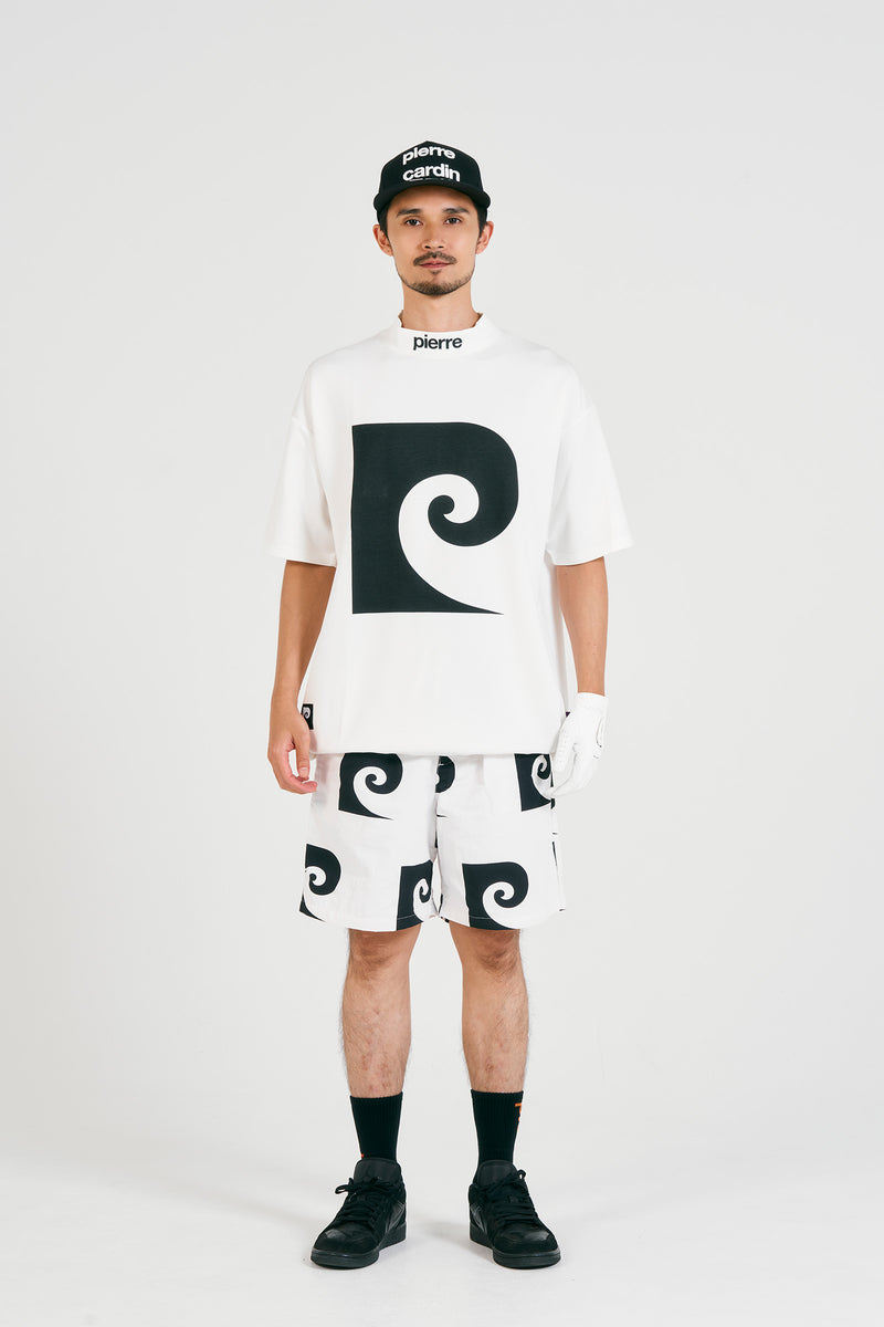 pierre cardin golf P logo short sleeve mock-neck | WHITE