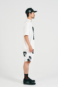P logo short sleeve mock-neck | WHITE