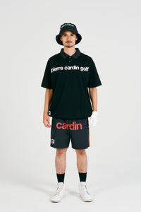 P logo short sleeve polo | BLACK