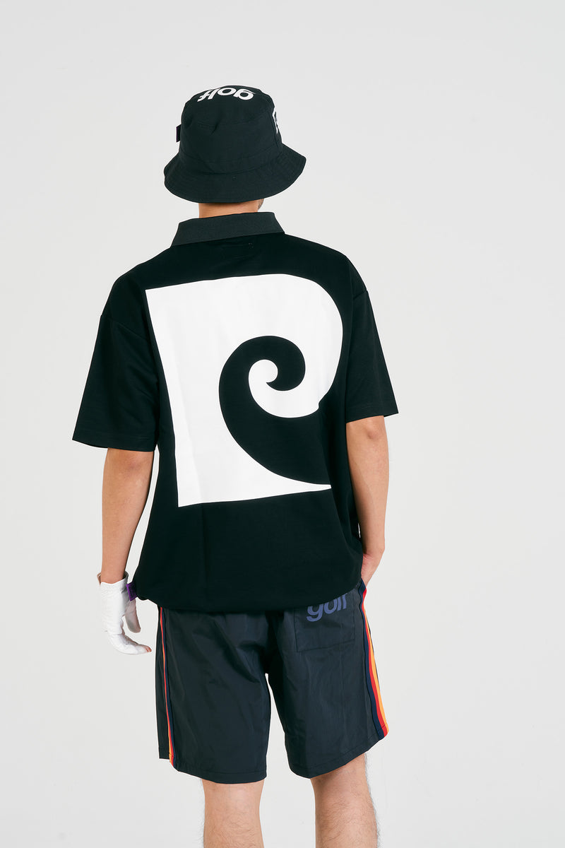 pierre cardin golf P logo short sleeve polo | BLACK