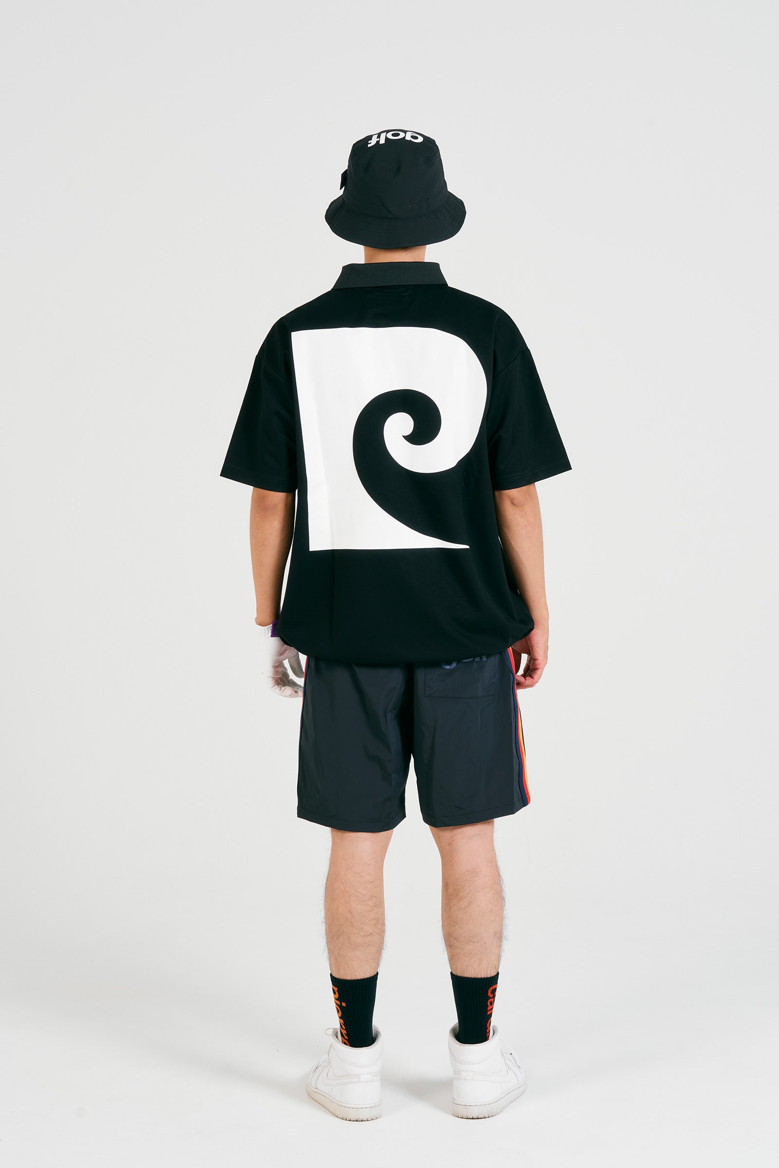 P logo short sleeve polo | BLACK