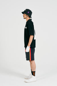 P logo short sleeve polo | BLACK