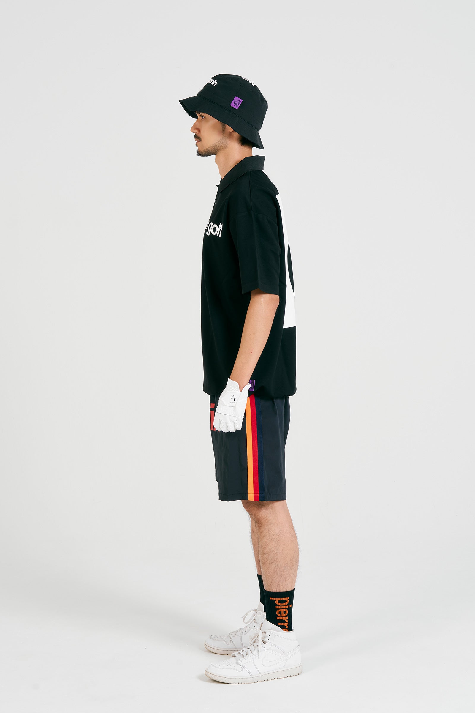 P logo short sleeve polo | BLACK