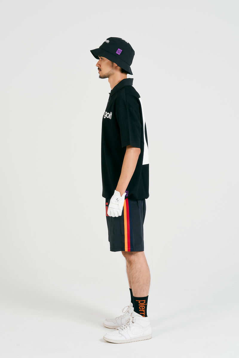 pierre cardin golf P logo short sleeve polo | BLACK