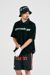 P logo short sleeve polo | BLACK