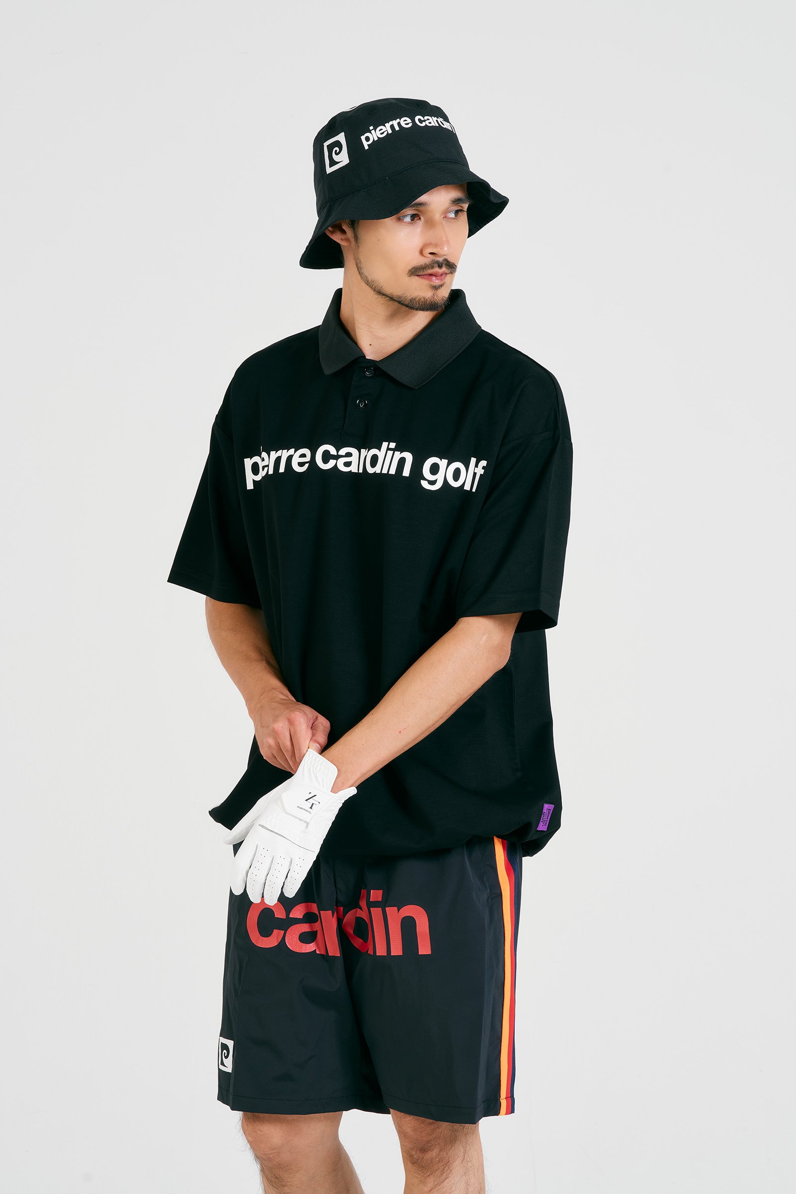 P logo short sleeve polo | BLACK