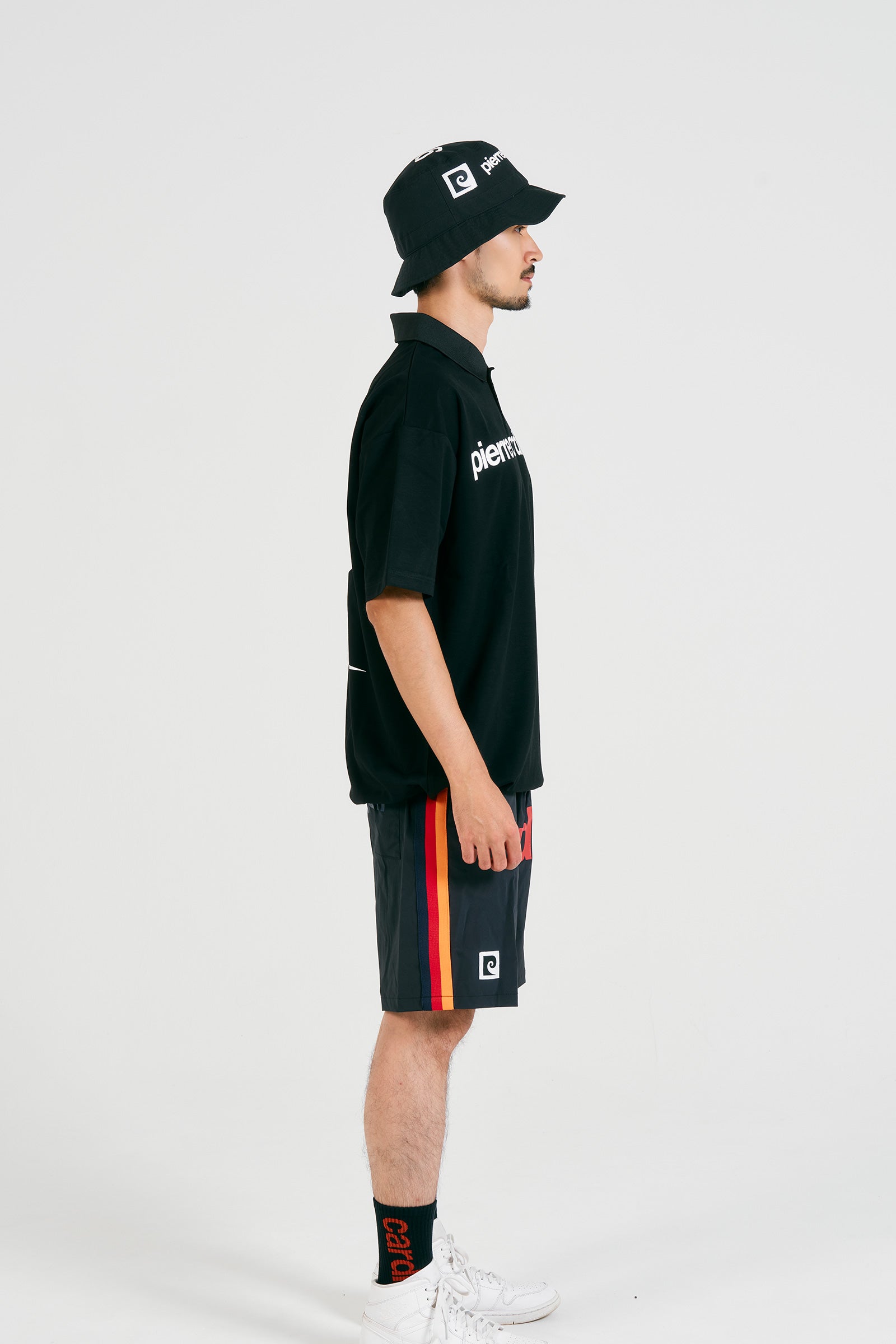 P logo short sleeve polo | BLACK